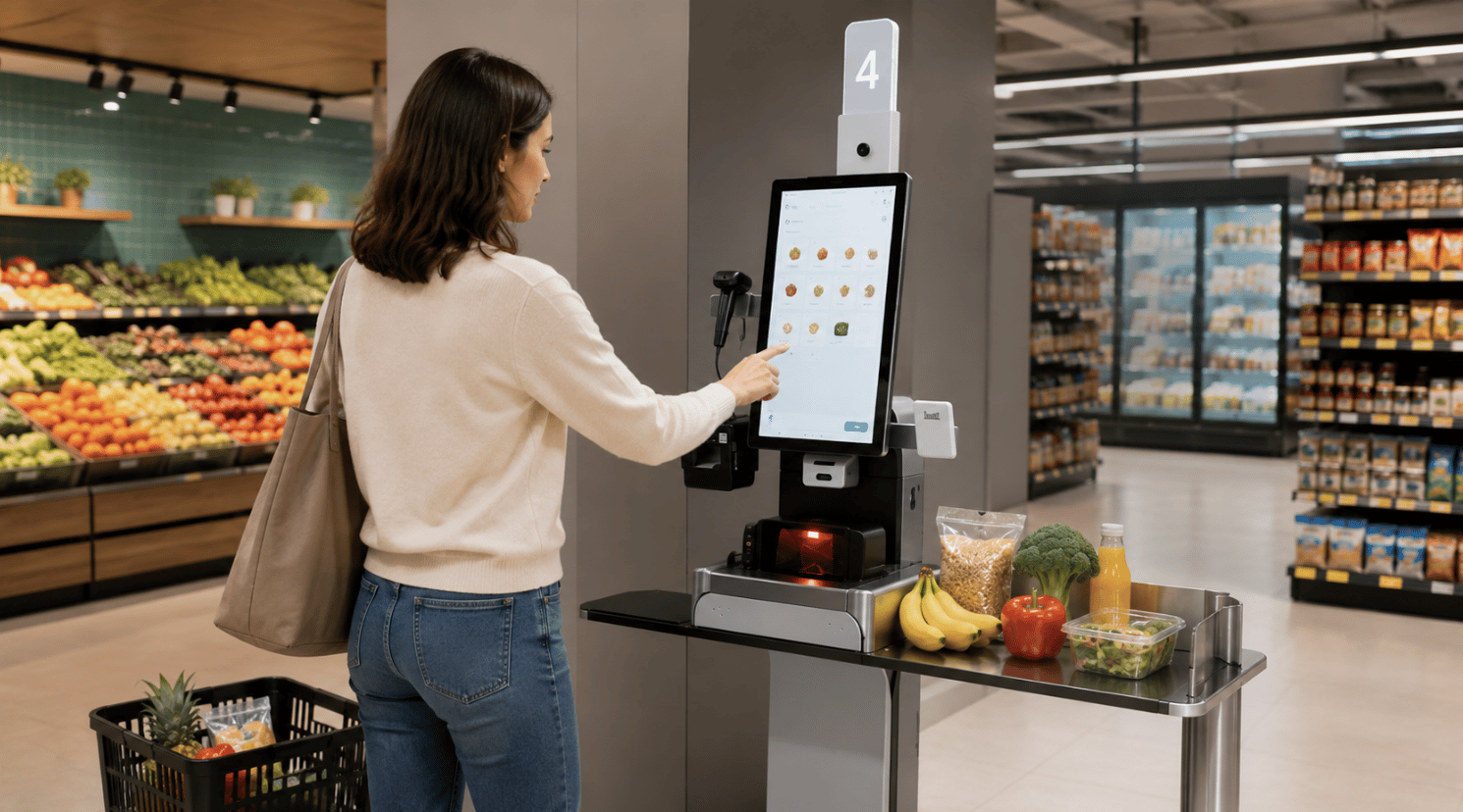Een apart self-checkoutstation